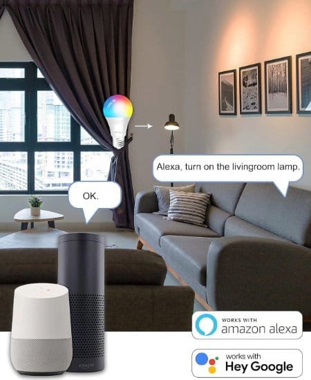 Control de lámpara inteligente Antela con Alexa o Google Assistant