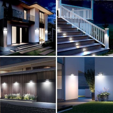 Luz solar exterior Kolpop funcionando en 4 ambientes exteriores
