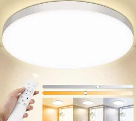 Iluminación Led: Lámpara de techo redonda Ouila, con control remoto
