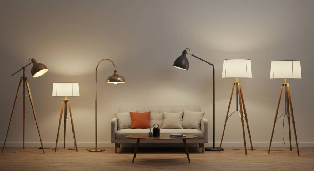 Mejores lámparas de pie, clásicas, modernas, minimalistas, todas juntas en un salón
