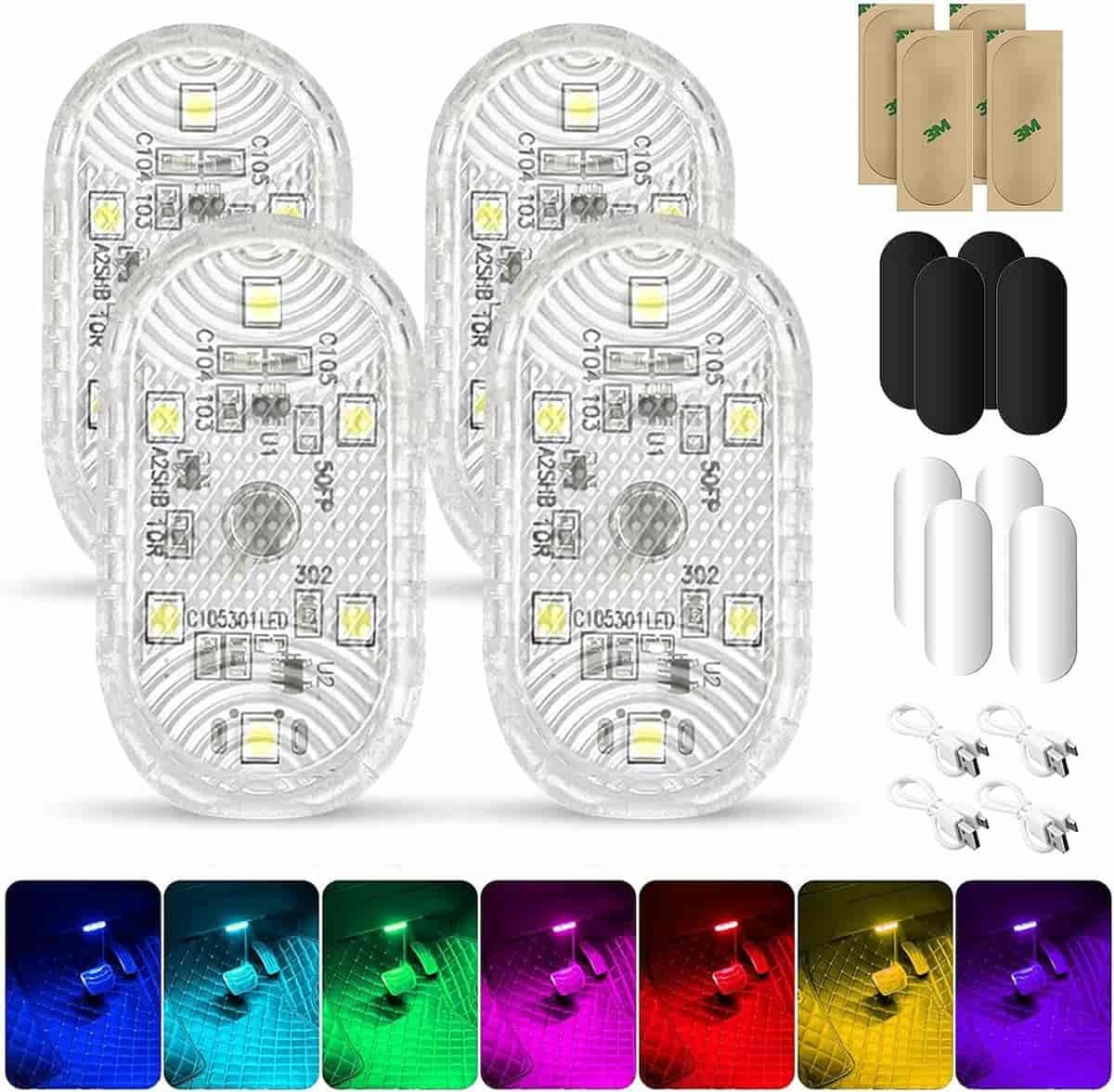 Neovsuny 4 PCS Luces LED Táctil para Coche