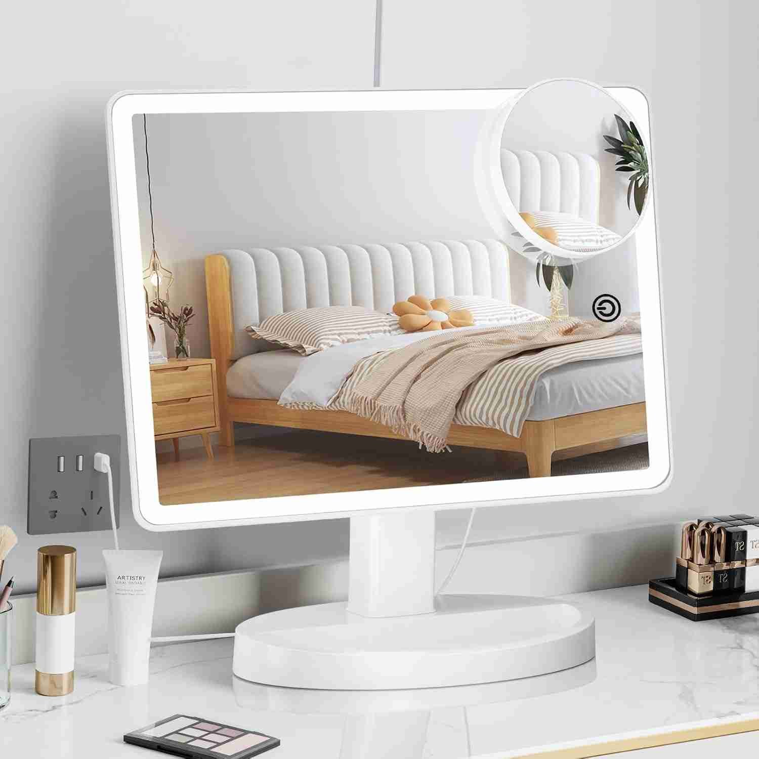 Espejo con luz para maquillaje de la marca Funtouch, estilo monitor de PC