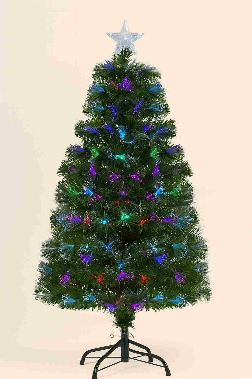 Árbol de Navidad con azules, verdes y lilasluces de la marca Homcom