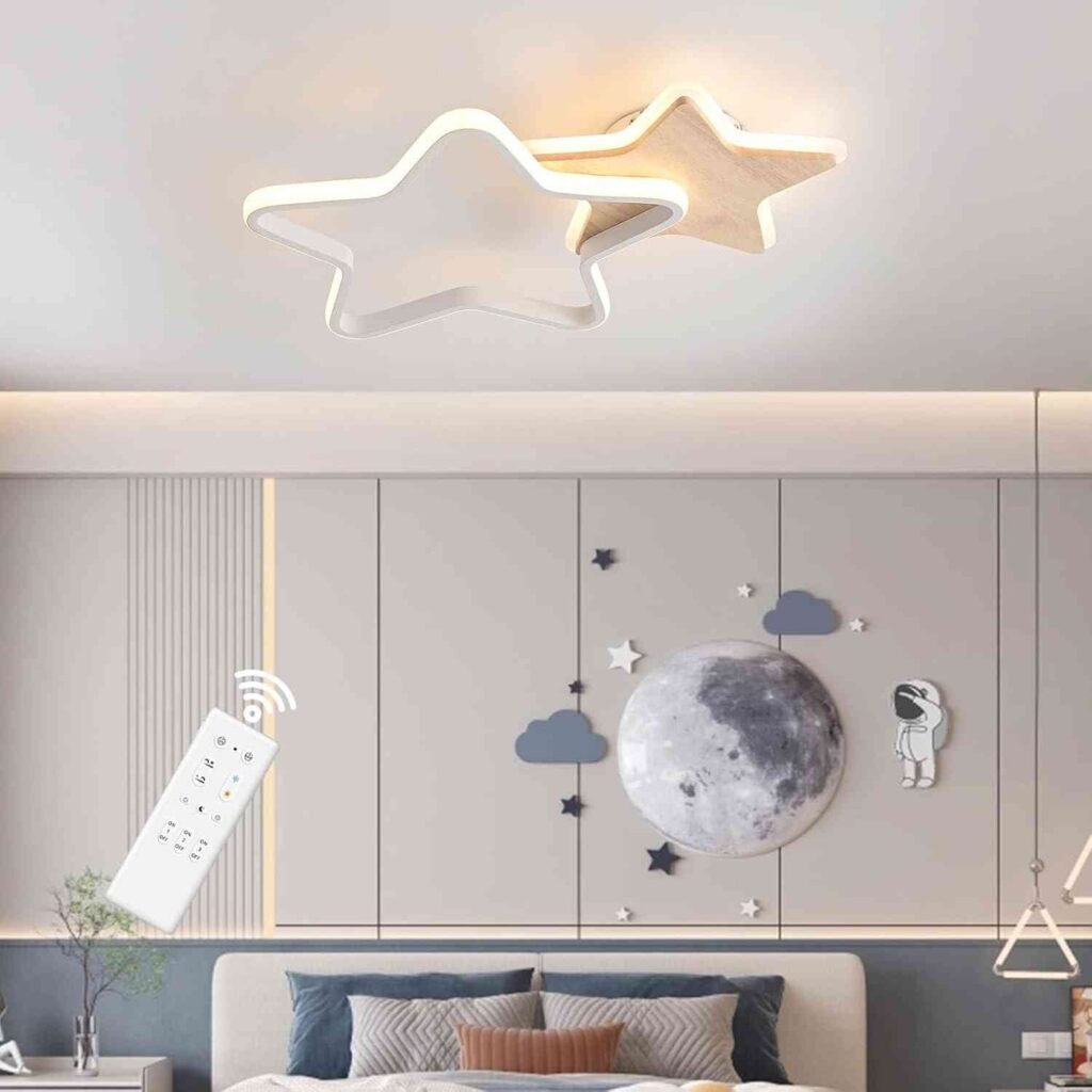 Lámpara habitación infantil de la marca Lxjcsm 2 estrellas superpuestas