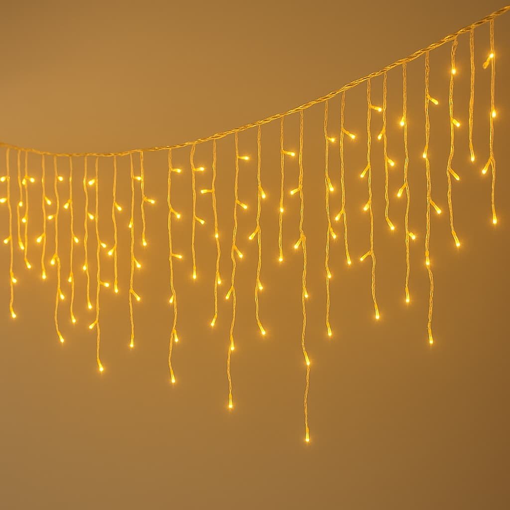 Luces de Navidad efecto cascada en blanco cálido de la marca Eleuth