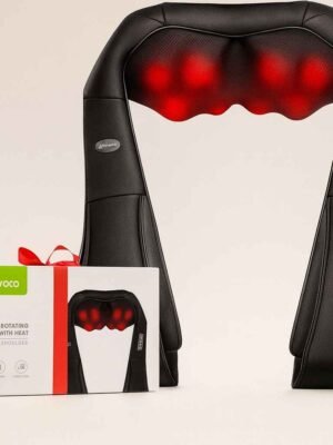 Masajeador cervical y su caja presentación de la marca Cotsoco