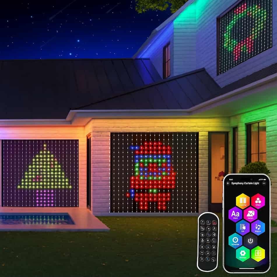 Luces de Navidad para balcones efecto cortina de luces multicolor de la marca Globalink