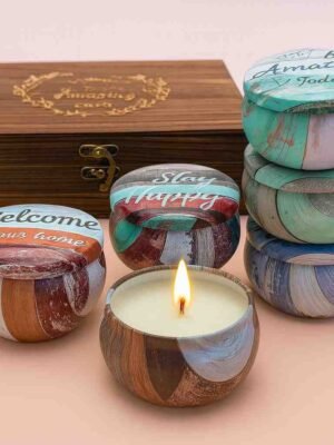 Set de 6 velas y su caja presentación de la marca Creashine