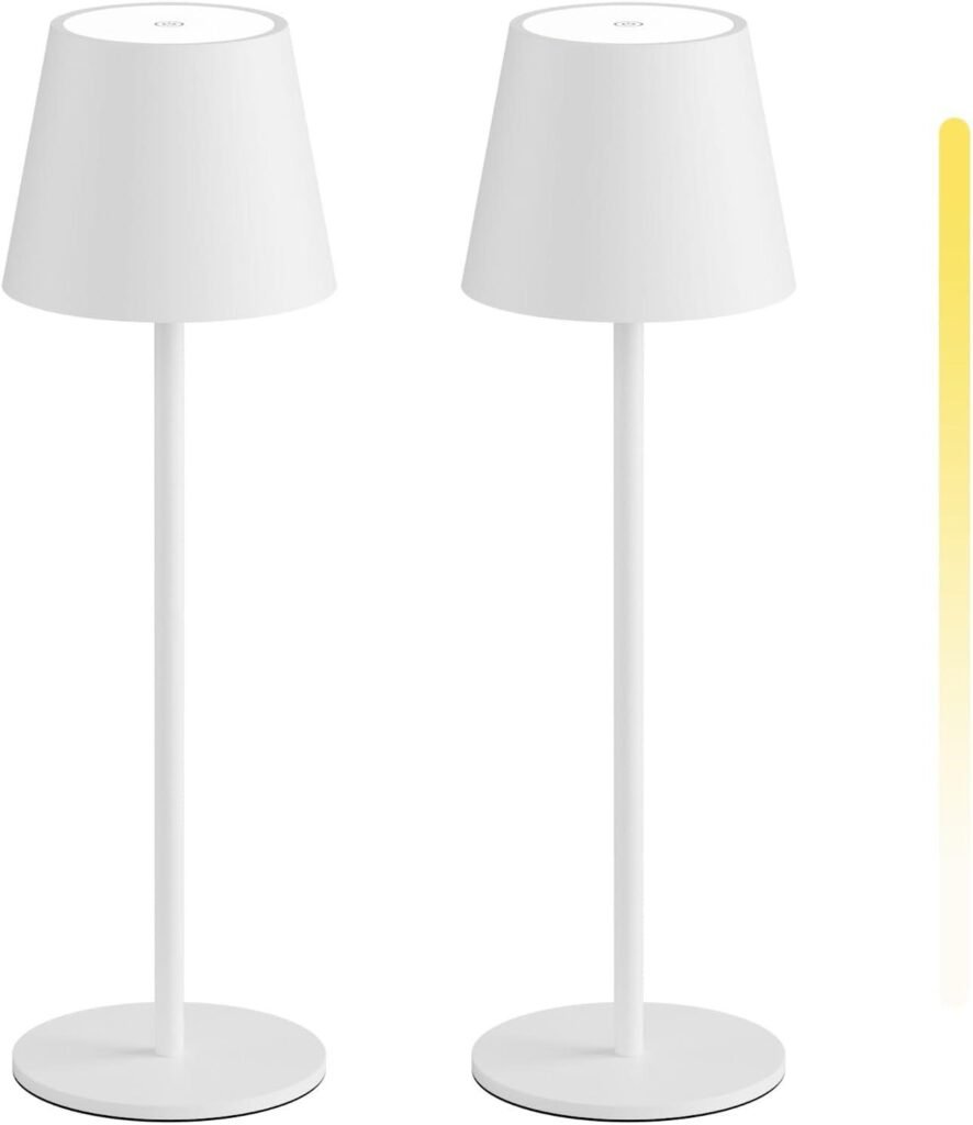 2 Lámparas blancas sin cable de la marca K-Bright