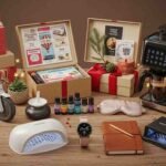 Selección de los mejores regalos de navidad para mujeres, cafetera automática, reloj inteligente, patinete eléctrico, lámpara de uñas, entre cajas de regalos bien decoradas para la ocasión