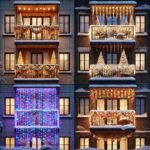 4 Opciones de luces de Navidad para el mismo tipo de balcón