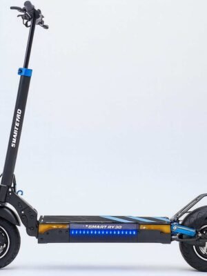 Patinete electrico Smartgyro IA B07RVNMZJH Patinete eléctrico de la marca Smartgyro con detalles en los costados de color azul y naranja