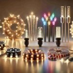 Luces navideñas brillantes y coloridas