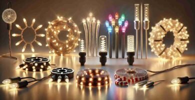 Luces navideñas brillantes y coloridas
