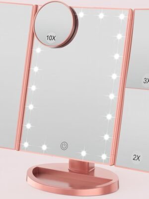 Weily Espejo de maquillaje IA B072L14SP2 Espejo de maquillaje portátil y plegable de la marca Weily en color granate claro