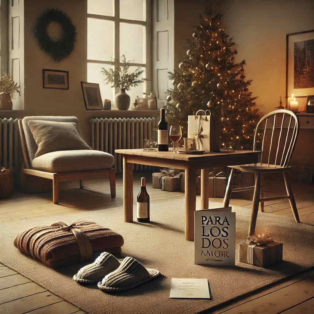 Regalo Navidad para padres en un salón sobrio pero con el toque de Navidad necesario para pasar las fiestas